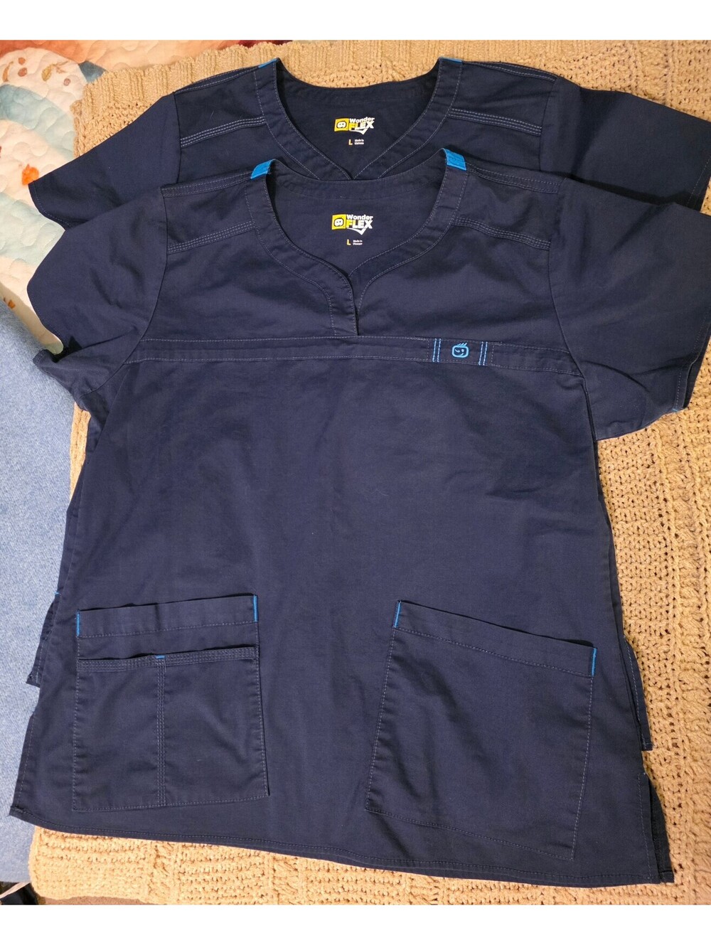 WonderWink WonderFLEX Women Navy Scrub Tops Lot